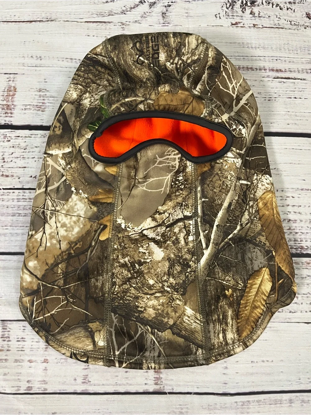 Huntworth Performance Men’sReversible Camo/Orange Fleece Balaclava RealTree Edge